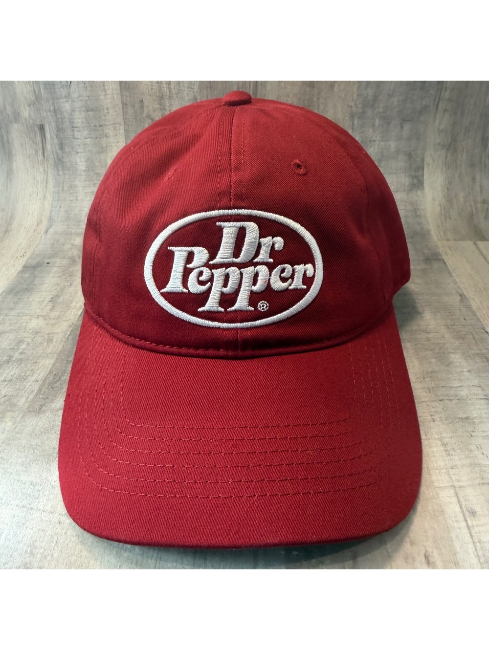 Dr Pepper Embroidered Hat Bioworld Strap Back Cap Maroon White EUC